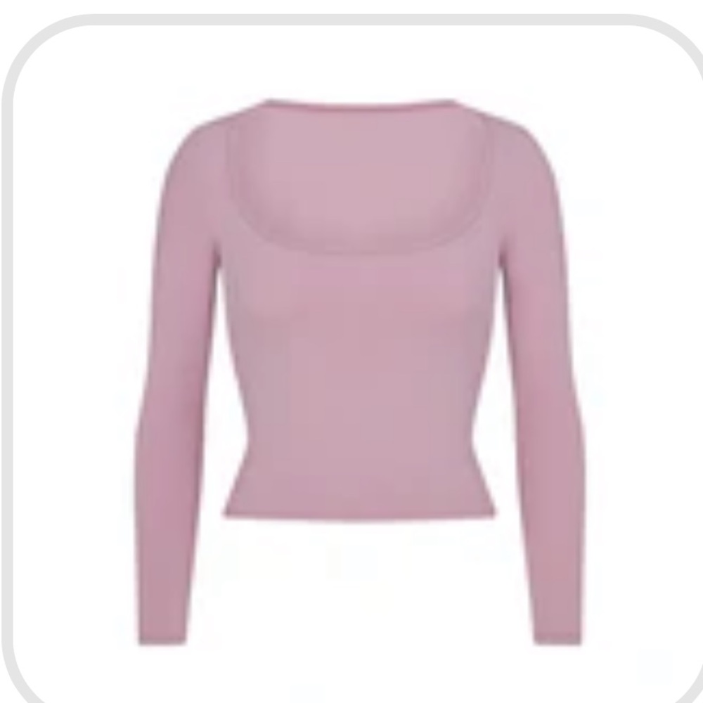 Skims Cotton Jersey Scoop Neck Long Sleeve